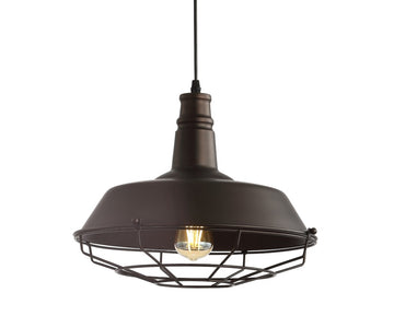 Farmhouse 14.25" Adjustable Industrial Metal LED Pendant - JONATHAN Y